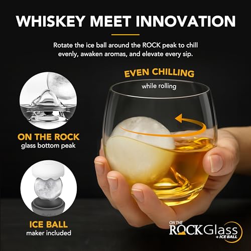 Vaso Final Touch On The Rock con molde para bola de hielo miniatura 3