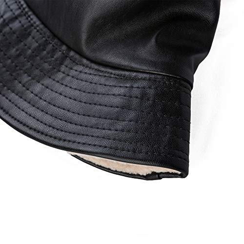 ZLYC-Hivernal-Chapeau-Bob-Cuero-en-Cuir-PU-pour-Femmes-Hommes