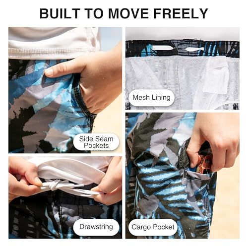 Image of Kanu Surf Boys' Toddler Troy Stripe Swim Trunks