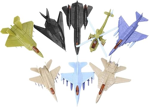 8x空軍ジェットプレイセット戦闘機模型飛行機セット飛行機のおもちゃセット戦闘機のヘリコプターのおもちゃ