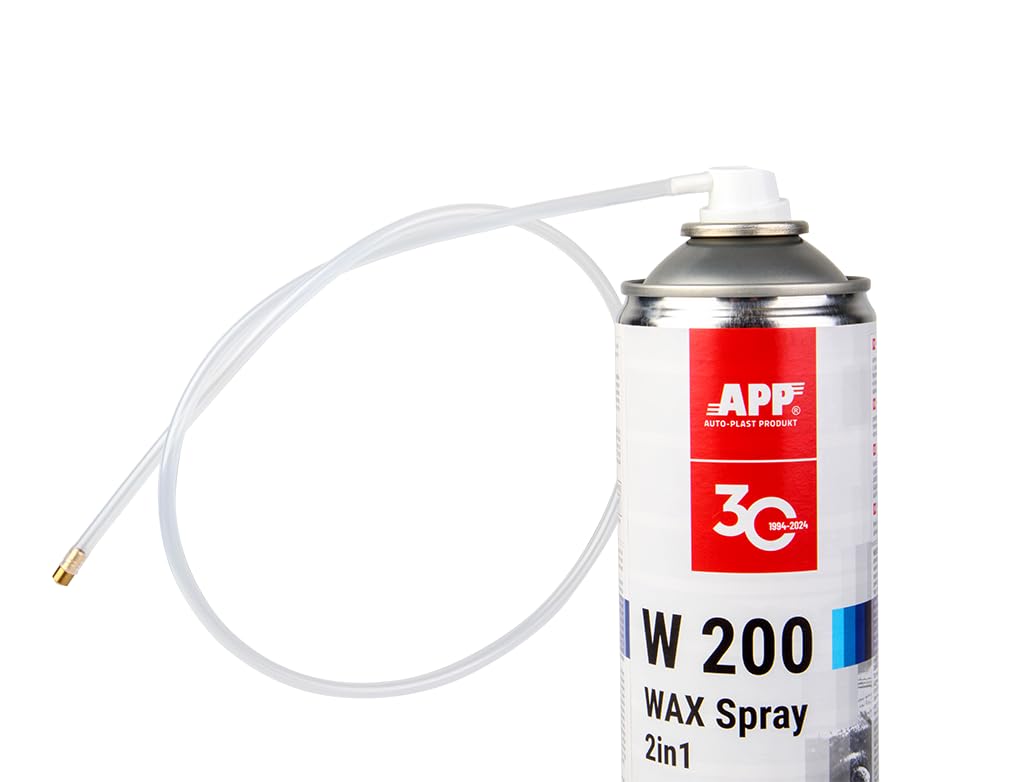 APP W200 WAX Spray 2 en 1 - Cera protectora para bajos y cavidades del coche | Pintura antigravilla con propiedades antioxidantes e insonorizantes | Blanco transparente | 500 ml