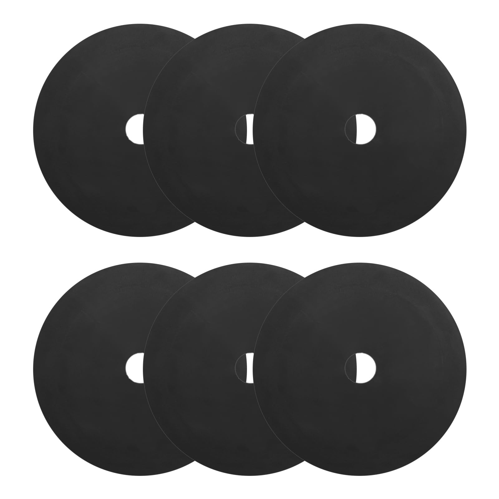 PATIKIL Marqueurs Au Sol 6 Pouces 6 Pcs Pastilles Anti-Dérapantes Cônes Plats Poly Dots avec Trou Sports Noir