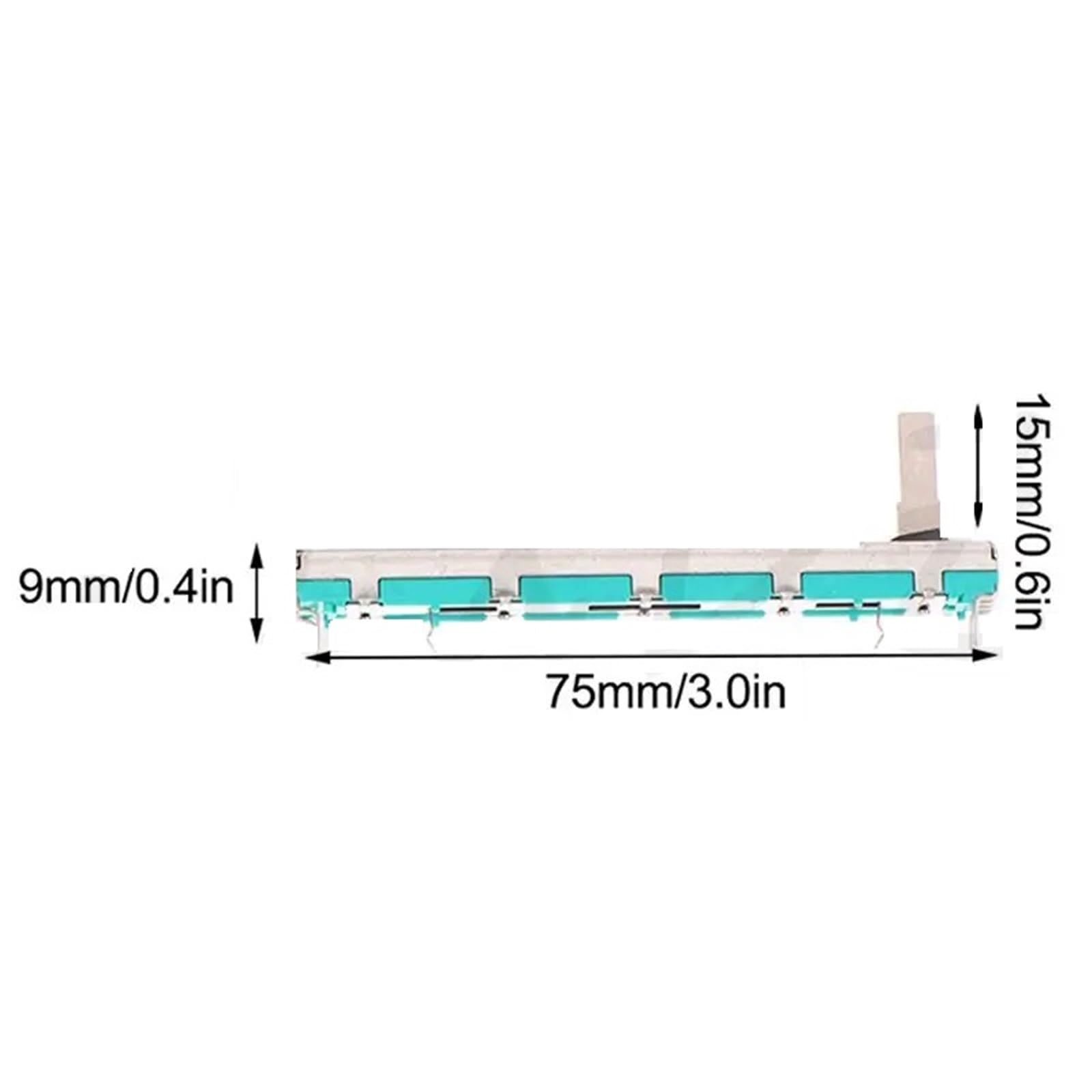 50 Uds 75mm potenciómetro deslizante doble lineal 10K resistencia de potenciómetro B10K B103 10K Ohm