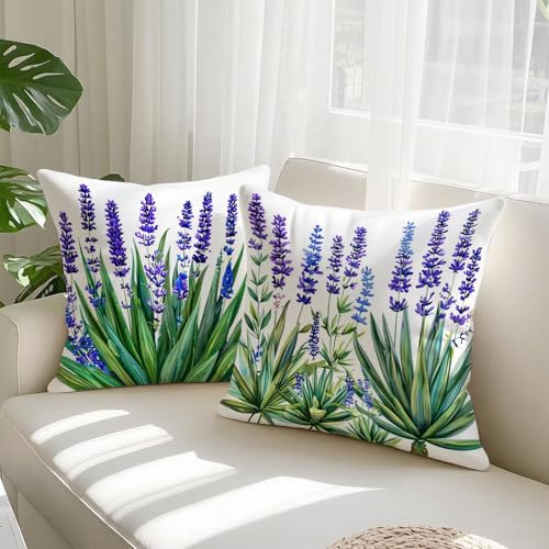 Housse coussin 80x80cm en velours violet luxueux imperméable - 3