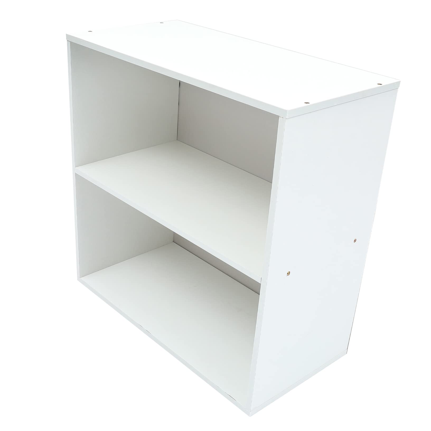 1 x weißes Bücherregal für Büro und Zuhause, mehrschichtige Holzbasis, Spind für Haushaltsbücher und Make-up-Aufbewahrung