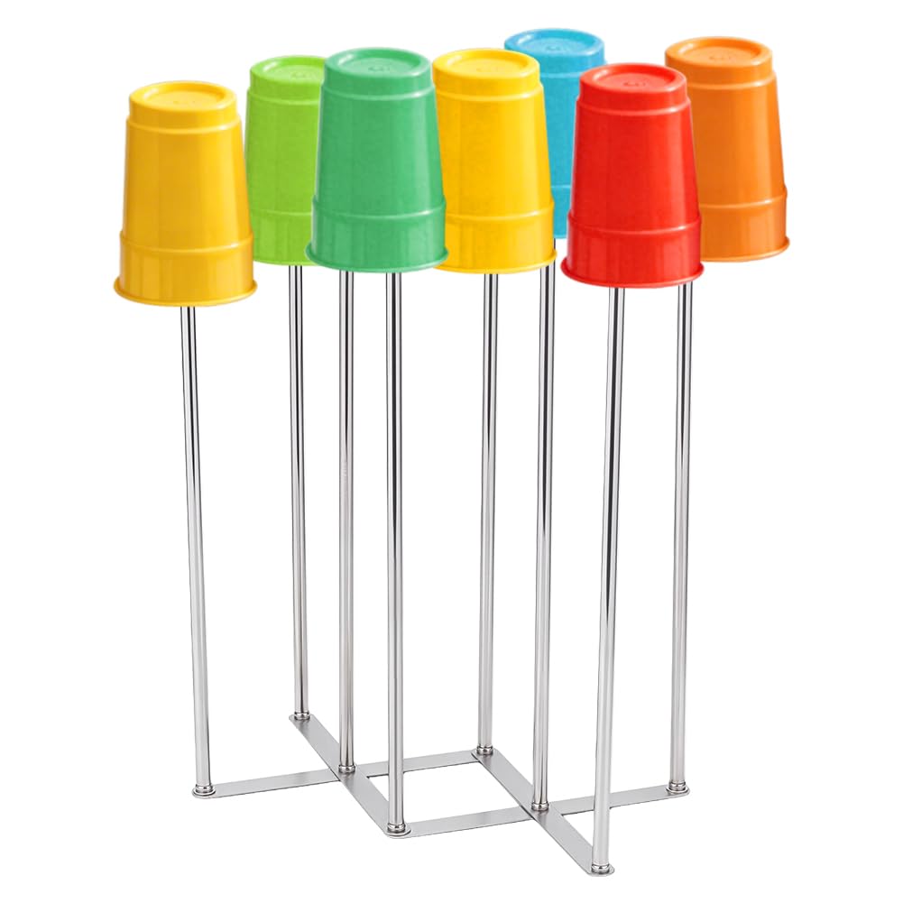 UNICRAFTALE Stainless Steel Foldable Bottle Drying Rack Retractable Cup Holder whit 8 leg Collapsible Cup Dryer for Kitchen Counter Sink Dishwasher