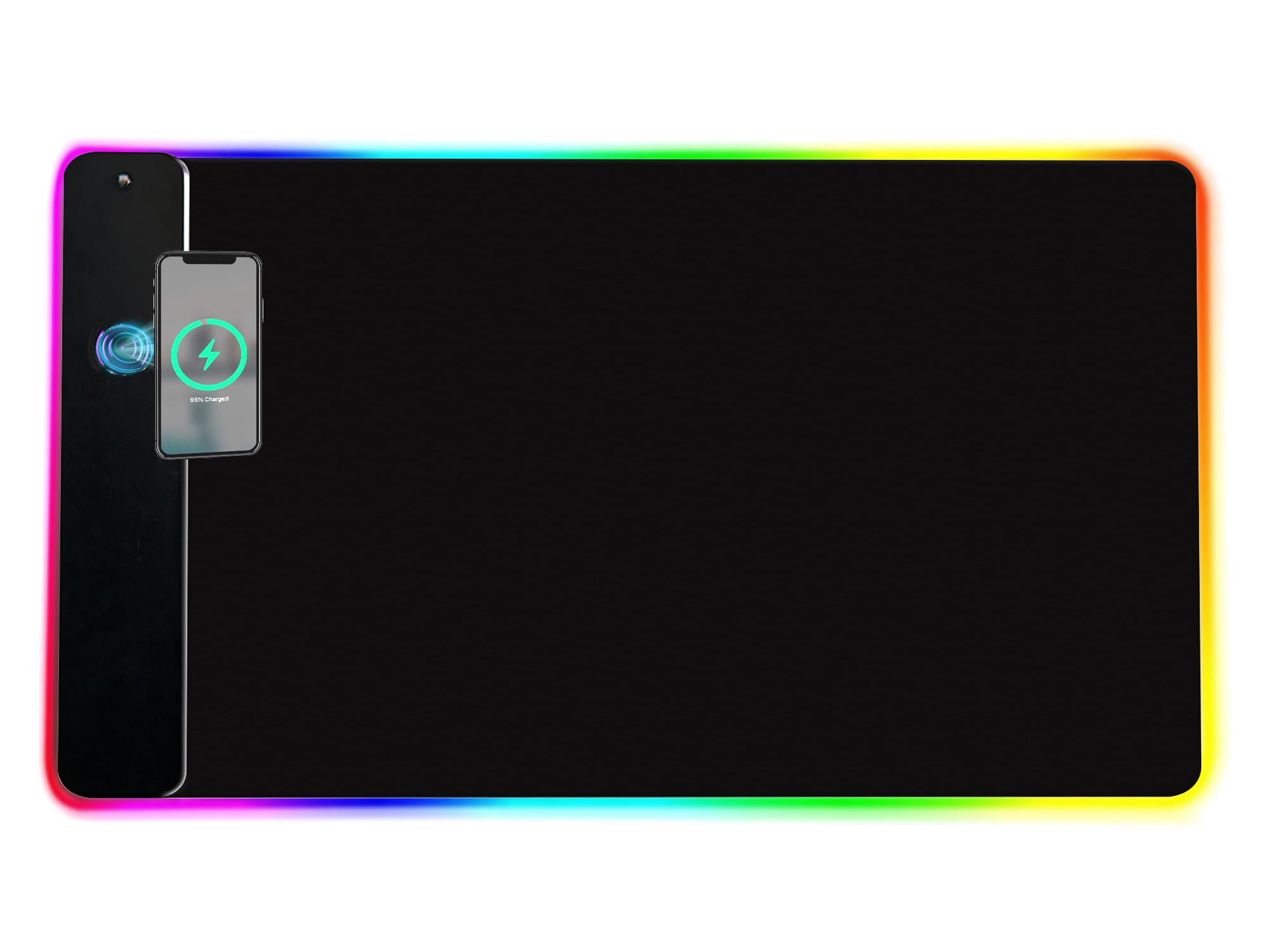 RGB Mouse Pad with 10W Wireless Charger, 10 Light Modes Super Large Mousepad 900x500x4MM with Non-Slip Rubber Base Computer Keyboard Mat for Gaming, MacBook, PC, Laptop, Desk