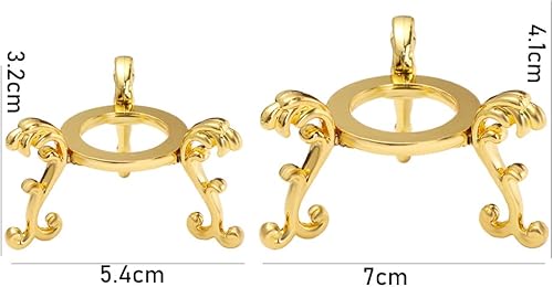 Miniatura 4 de Soporte de bola de cristal, soporte de esfera de cristal, estilo antiguo, soporte de exhibición de cristal plateado y dorado, soporte de bola de