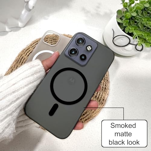 Image of COLORflow Back Cover Compatible with Motorola Moto Edge 50 Neo 5G | Black Matte Finish | MAG-Safe | Slim Soft Touch Case with Anti-Slip Grip & Camera Protection
