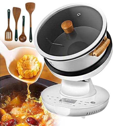 forplubossmmp Procesador De Alimentos Comercial Automático | Máquina De Cocción Completamente Automática De 8 litros | Robot Salteado De Cocina con Cambio Automático De 3 Engranajes para Restaurante
