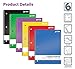 Better Office Products Spiral Notebooks 3-Subject, 6 Pack, College Rule, 120 Sheet Notebook with Sturdy Pocket Dividers, 10.5 x 8 inches, 6 Assorted Primary Colors, 6 Pack