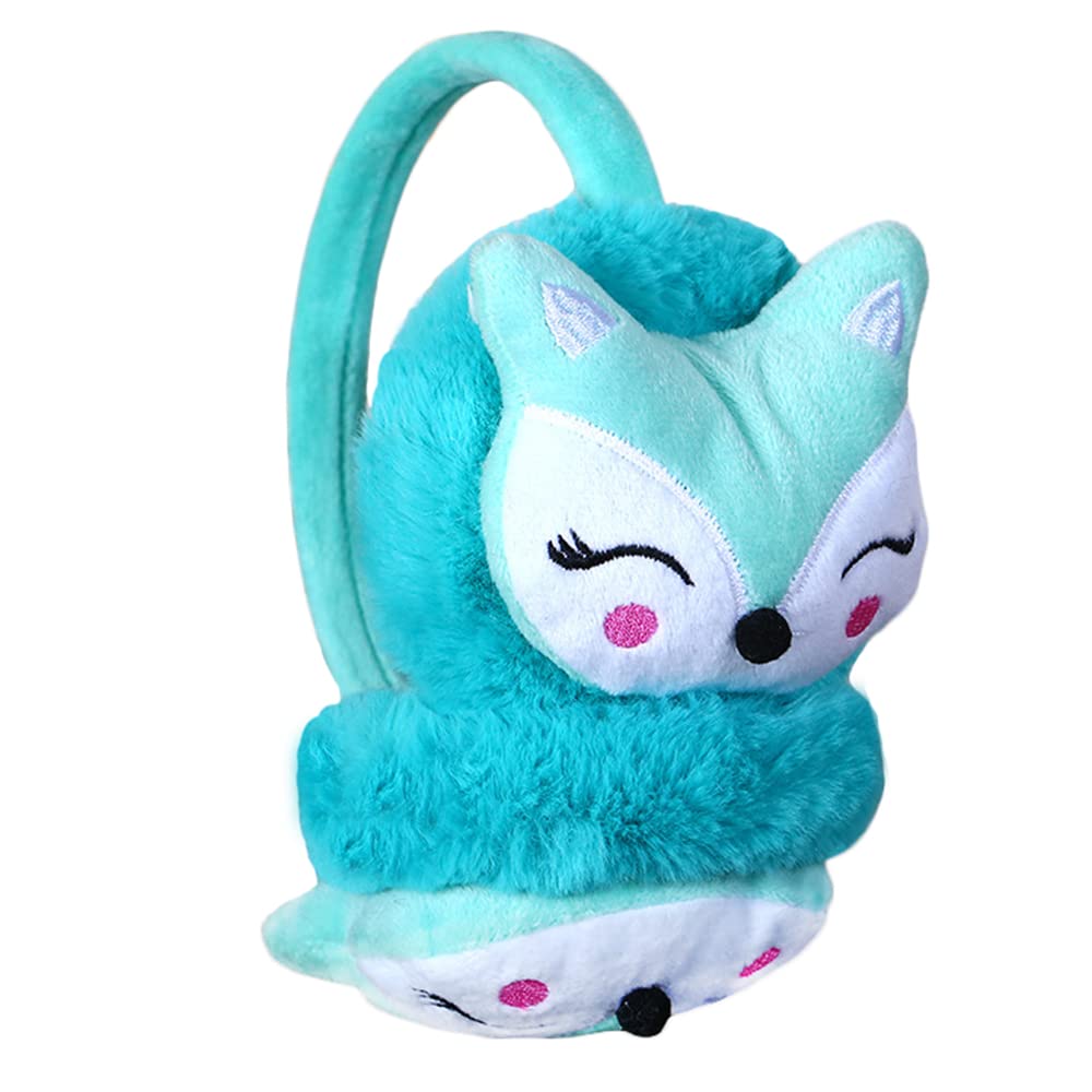 iNszkoos Kids Furry Winter Earmuffs Cute Fox Plush Warmer Windproof Outdoor Ear Protector Earflap Cartoon Soft & Warm Ear Muffs for Boys Girls Baby Toddlers Cold Weather