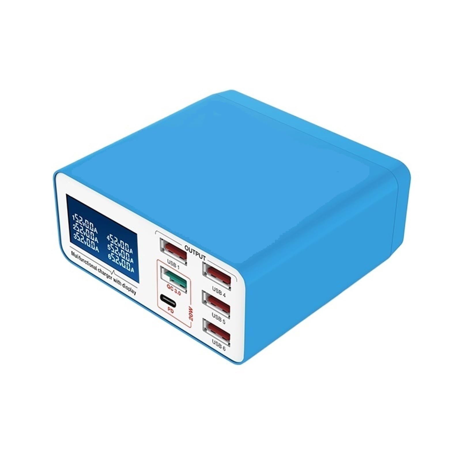 Caricatore Con Display Digitale USB Intelligente A 6 Porte PD3.0 + QC3. For Tutti I Telefoni Cellulari E Supporto Di Ricarica For Tablet Capacità Di Ricarica Rapida