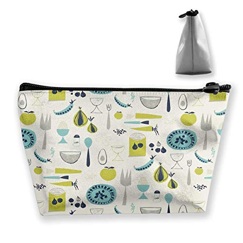 Preisvergleich Produktbild Schminktasche Kosmetische Karottenplatte Löffelform Tragbare Kosmetiktasche Mobile Trapez-Aufbewahrungstasche Reisetaschen mit Reißverschluss