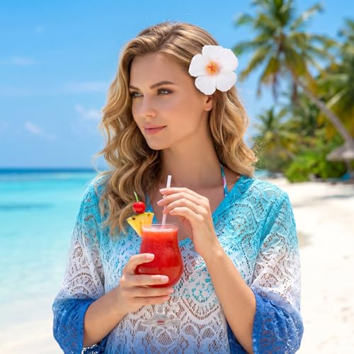 8 Pinzas de cabello flor Plumeria, accesorio tropical miniatura 6