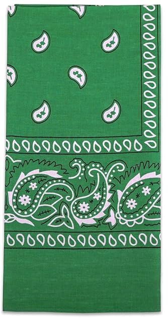 DIKHAWA Unisex Cotton Bandana/Head Wrap/Wristband/Face Cover/Handkerchief For Men And Women (GREEN_50CM X 50CM_Pack of 6) 3