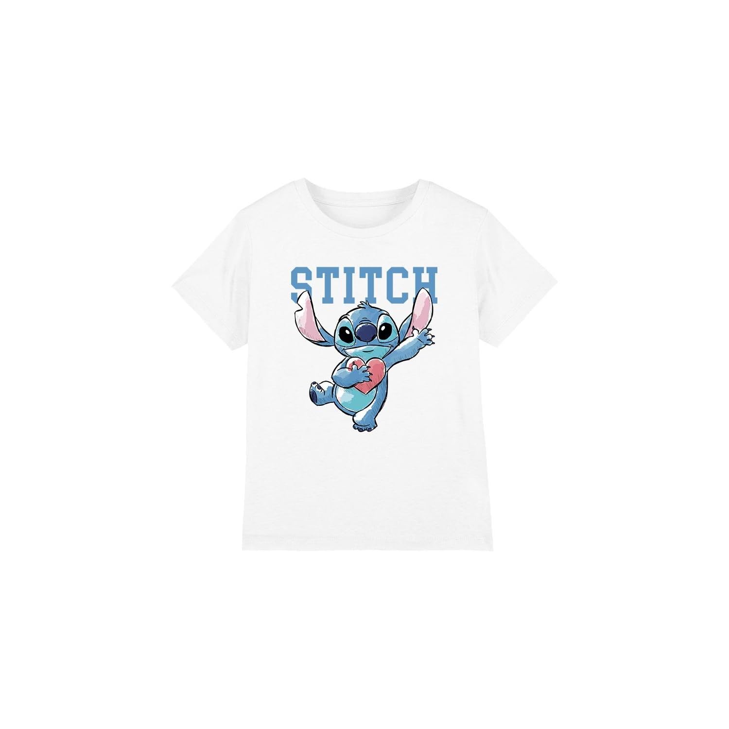 Disney Boys Lilo & Stitch Clutching Hearts Kids T-Shirt White - 12-13 Year