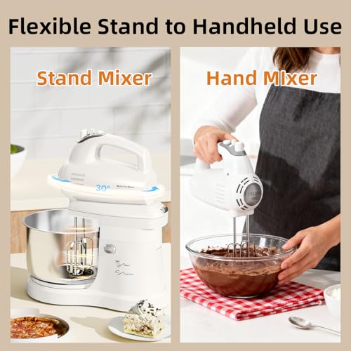 Vikaluz HH-9512A 2-in-1 Stand Mixer – 3.2 Qt Stainless Bowl