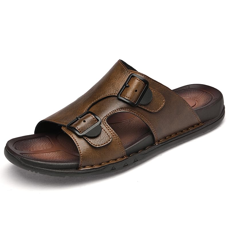 Mens Slide Sandals Casual Slip On Beach Sandals Durable Non-Slip Sole Adjustable Strap for Summer2