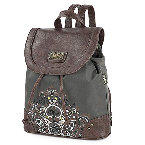 Lois: Mochila para Mujer Tipo Casual con Cierre Fruncido y Solapa  Compartimentos y Bolsillos