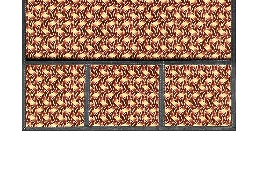 Image of The Furnishing Tree Fridge Top Cover Compatible for Samsung RR21C2F24UZ /HL, 189 LTR WxL 71x109 in CM Interlocked Ropes Pattern Brown