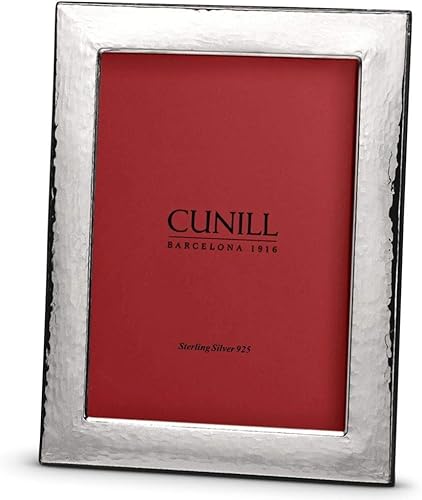 Cunill Marco de fotos grabable de plata de ley martillada de 8 x 10