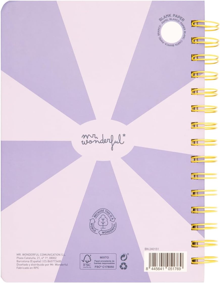 Mr. Wonderful - A5 3D squishy notebook - Watch how I stand out - 160 white pages - Includes 1 sheet of stickers
