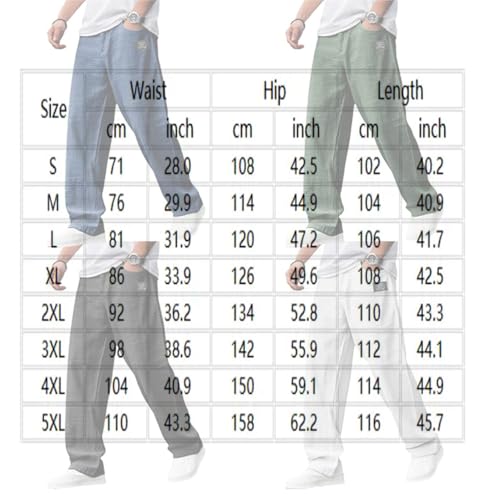 Mokaloha Mens Pants-Casual Hemp Fabric Embroidered Logo Drawstring Loose Elastic Waist Pocket Trousers2