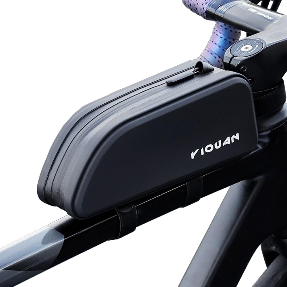 OIENNI Bike Top Tube Bag, Waterproof Front Frame Pouch, Storage Bag for Cycling Tools, Compatible with MTB and Road Bikes
