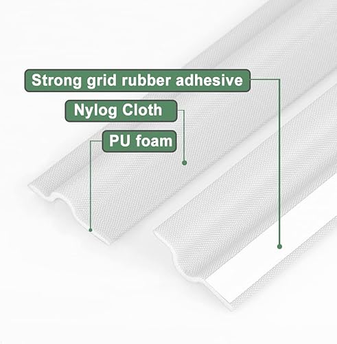 Miniatura 5 de Burlete de sellado de puerta de 196 pulgadas, autoadhesivo, insonorizante, de espuma sintética, para ventanas y puertas, parte inferior y bloqueador