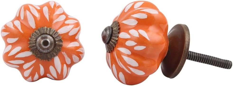 Indian Shelf Pack of 8 Ceramic Chic Drawer Handles Dresser Knobs Cabinet Pulls Modern Decorative Finish