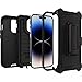 OtterBox iPhone 14 Pro Max (ONLY) Defender Series Case - BLACK , Rugged & Durable, with Port Protection, Includes Holster Clip Kickstand