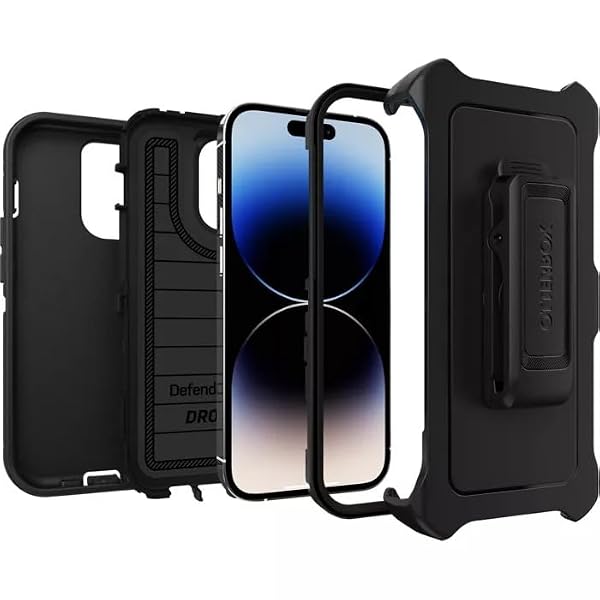 OtterBox Defender Screenless Series Case & Belt Clip Holster for iPhone 14 Plus (ONLY) Non-Retail Packaging - Black by Otterbox - Used condition - Image 3