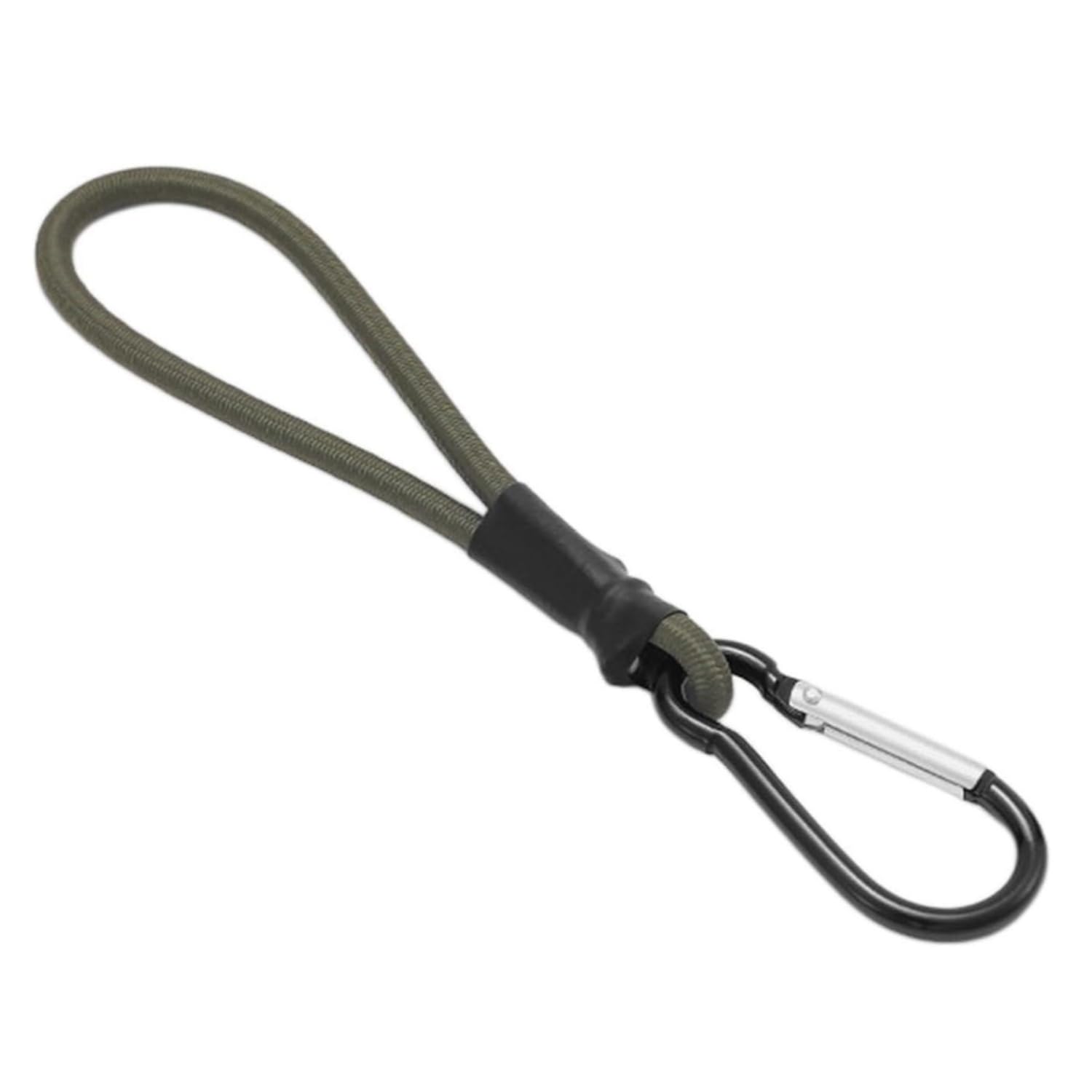 Easnea Army Green Bungee Cords With Carabiner, Carabiner Bungee Cord, Bungee Straps With Carabiner Hooks Elastic Rope Buckle Hook Tent Cord, Short Bungee Cords For Camping, Tarps, Tent (, 1Pcs)
