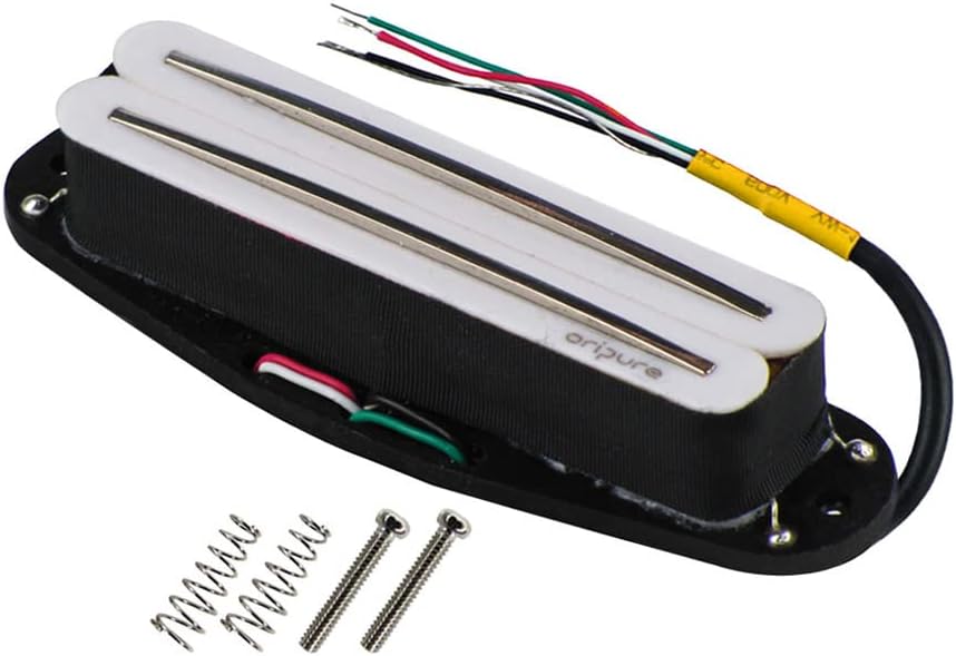 OriPure Hot Dual Rail Pickups Alnico5 Single-Coil-Sized Humbucker 12-13K Fit ST/SQ Style Electric Guitar, White