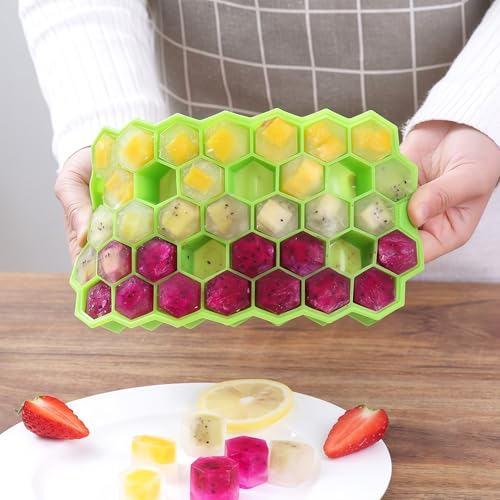 Bandejas para cubitos de hielo hexagonales verdes miniatura 1