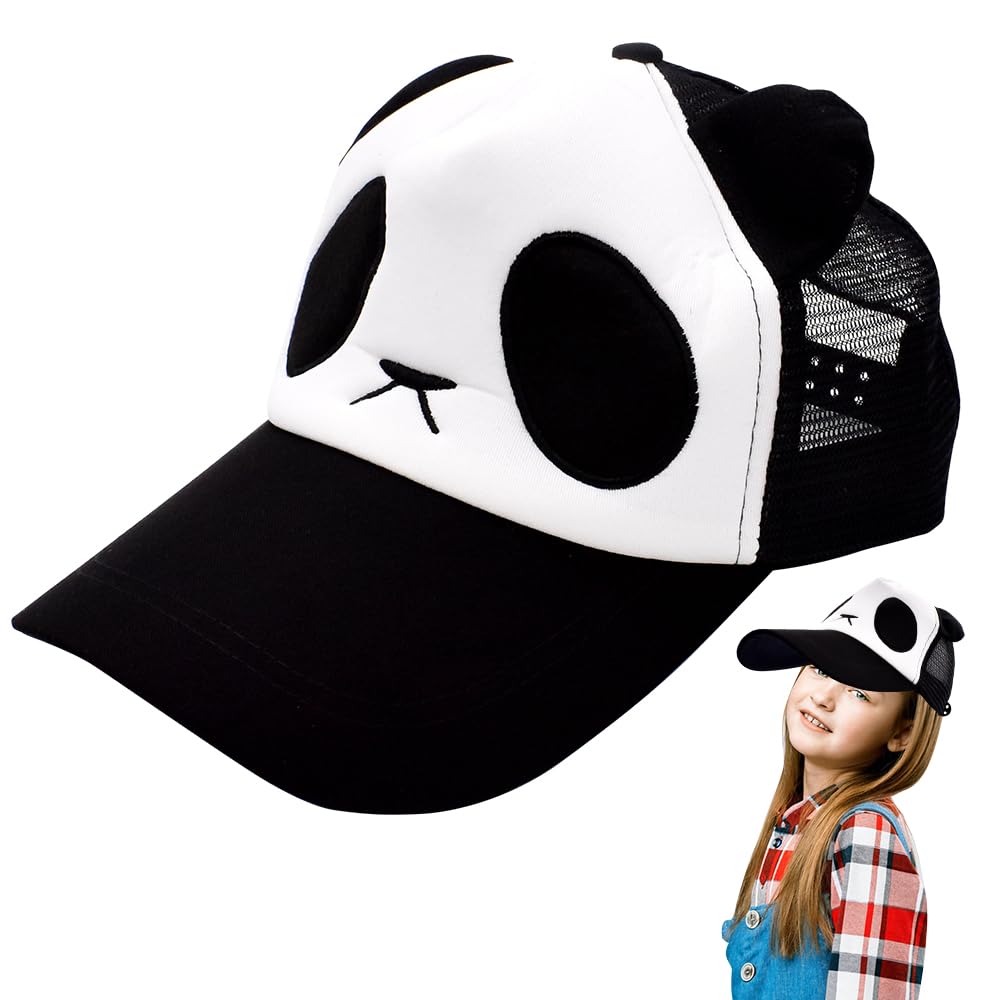 LEZYHIUCartoon Panda Hat, Panda Baseball Cap, Unisex Adjustable Baseball Cap Animal Sun Hat for Adults and Children Outdoor Sports