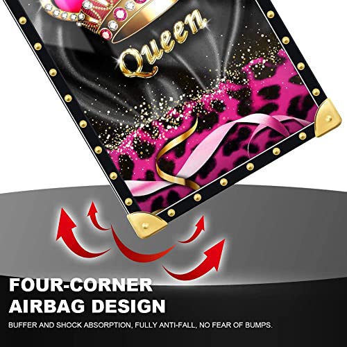 Daizag Iphone 14 Pro Max Case,Leopard Gold Diamond Queen Iphone 14 Pro Max For Girls,Square Fully Protected Reinforced Corners Design Soft Tpu Silicone Back Cover Case For Iphone 14 Pro Max 6.7-Inch #TOP4