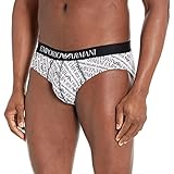 Emporio Armani Logo all Over Elasticizzato Lettera, Bianco EA/Nero, L Uomo