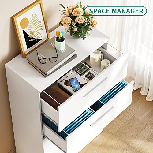 Yitahome 4 Drawer Lateral Filing Cabinet, Dressers & Chests Of Drawers For Bedroom, Tall Large Tool Garage Storage Cabinet, Pantry Cabinets For Home Office Organization, White #TOP3