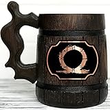 God of War Mug. Wooden Beer Mug Gift. God of War Stein. Gamer Mug. Beer Steins. Wooden Beer Tankard. Gifts for Gamer K210