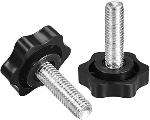 Miniatura 37 de uxcell Pomo de tornillo de sujeción, 1.890 in de diámetro con forma hexagonal de ciruela, perilla de estrella M10 x 1.969 in, rosca macho, 2