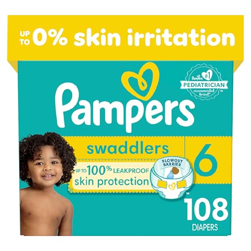Image of Pampers Swaddlers Diapers - Size 6, One Month Supply (108 Count), Ultra Soft Disposable Baby Diapers
