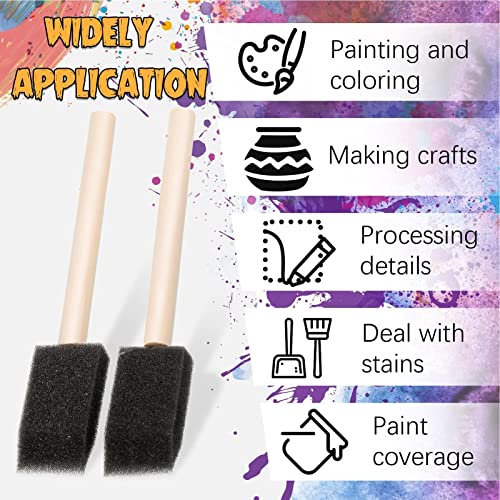Pincéis de Espuma, Escovas de Espuma Esponja Pincel | Art Supply Foam Sponge Wood Handle Paint Brush