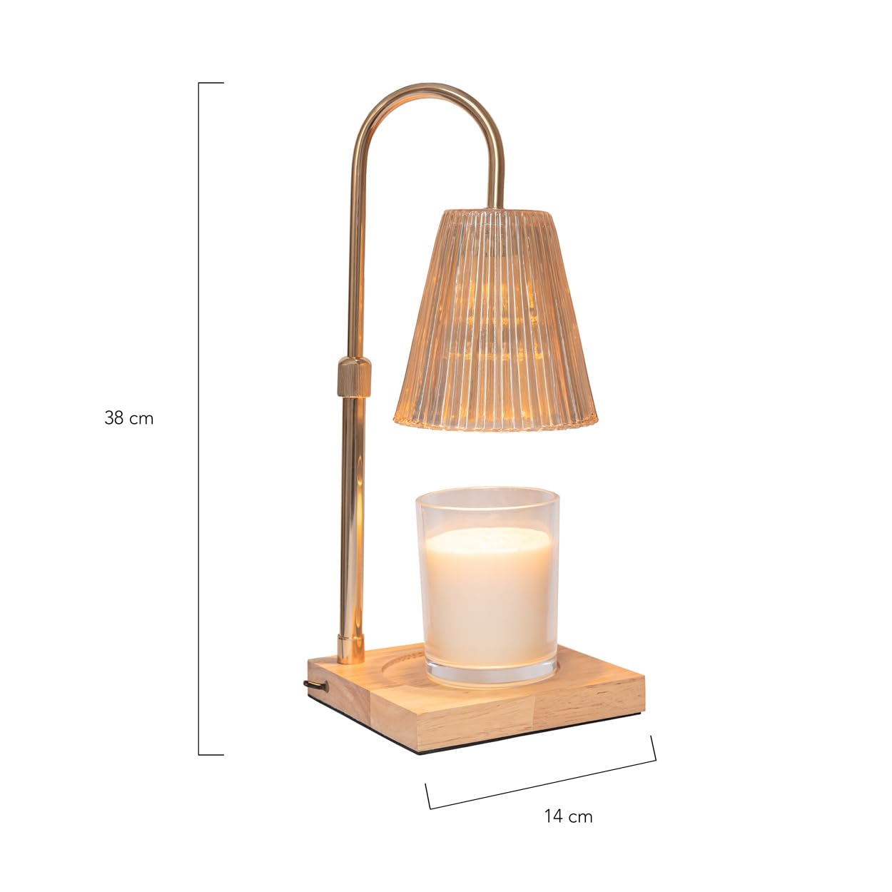 Flamingueo Lampada Scalda Candela - Candle Warmer Lamp - Decorazioni Casa - Intensità Regolabile - Con Timer - Altezza Regolabile