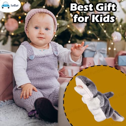 Image of FunBlast Plush Hand Puppets for Kids - Animals Hand Puppet Toys, Soft Hand Puppets for Kids, Story Telling Puppet for Kids, Hand Puppet Toy, Fun Play Learning Toys (Shark)