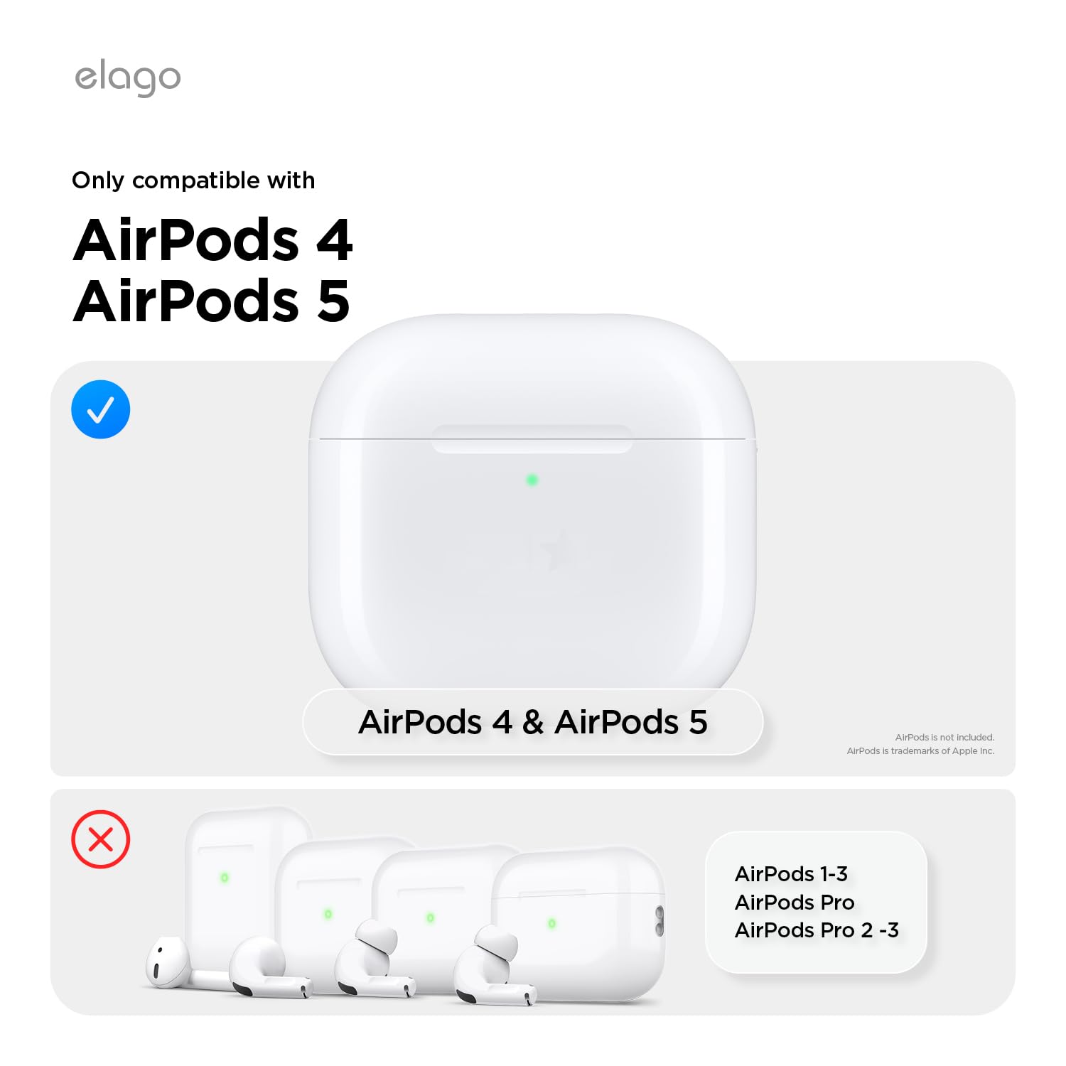 Amazon.co.jp: 【elago】 AirPods 4 対応 ケース 透明 クリア カバー