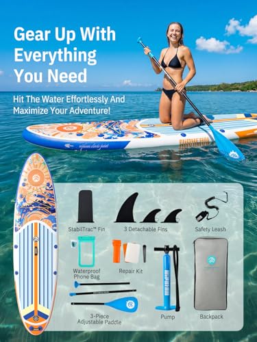 Image of Niphean Inflatable Stand Up Paddle Board with SUP Accessories, Anti-Slip EVA Deck, 10'6'' Inflatable Paddle Boards for Adults & Youth of All Skill Levels