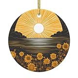 Design artisanal exquis : ce pendentif circulaire en céramique Yyhhaofa Goodlooking Hello Sunshine a une apparence élégante, avec des trous réservés pour chaque pièce en céramique, associé à des cordes de suspension en fil doré, ce qui le rend facile à accrocher sur les murs, les portes et les fenêtres, ajoutant une beauté décorative à l'espace.