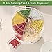 6 Grids Rice Dispenser Dry Food Storage Dispenser Rotating Food Dispenser Transparent and Visible Lentil Storage and Dispenser PP Material Cereal Dispenser Rotating (5kg)
